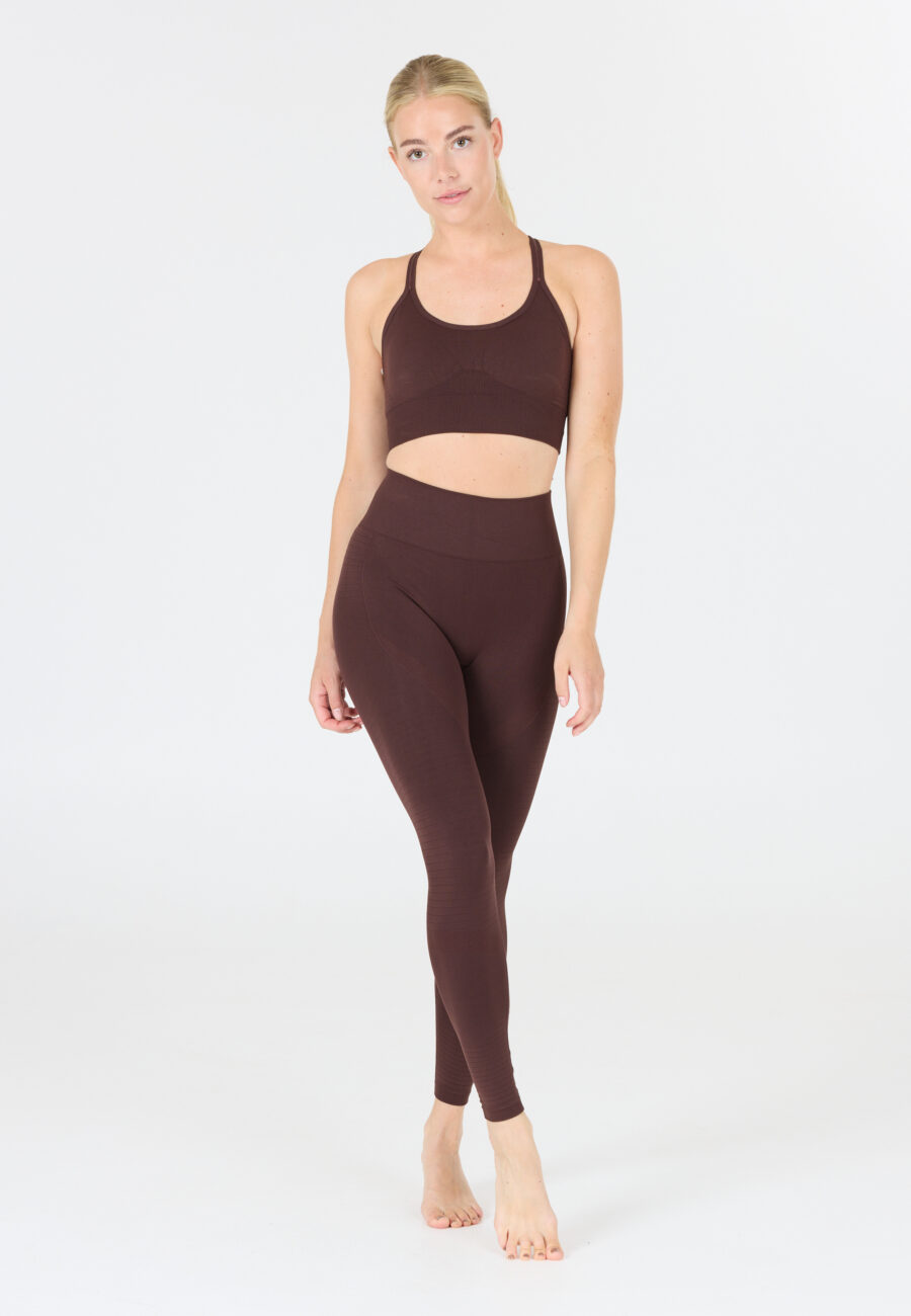 Athlecia Nagar Comfortable Seamless Leggings, Fudge - Image 3