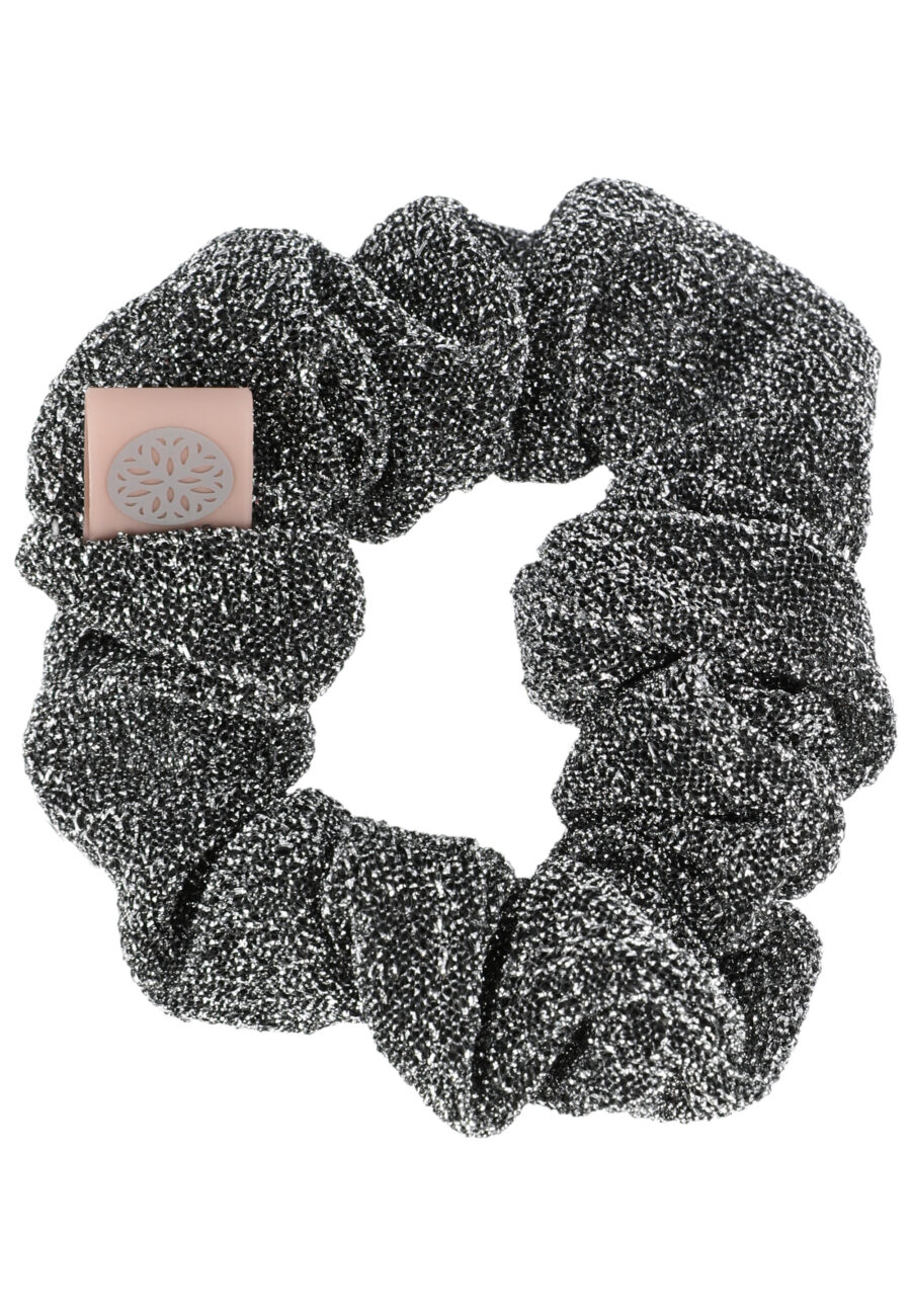 Athlecia Rabia Glitter Scrunchie Hair Accessory, Silver