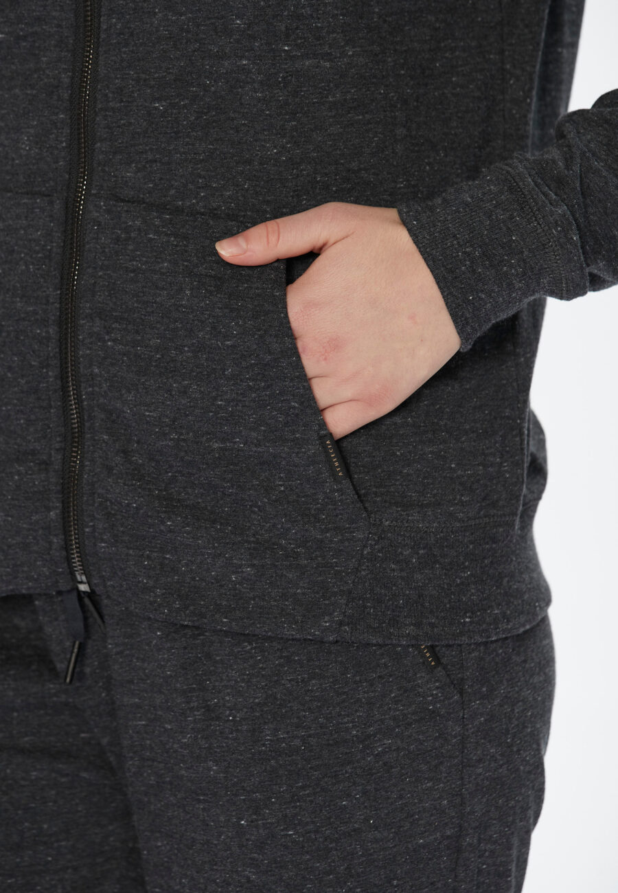 Athlecia Chestine Melange Hoodie Sweatshirt, Dark Grey Melange - Image 6