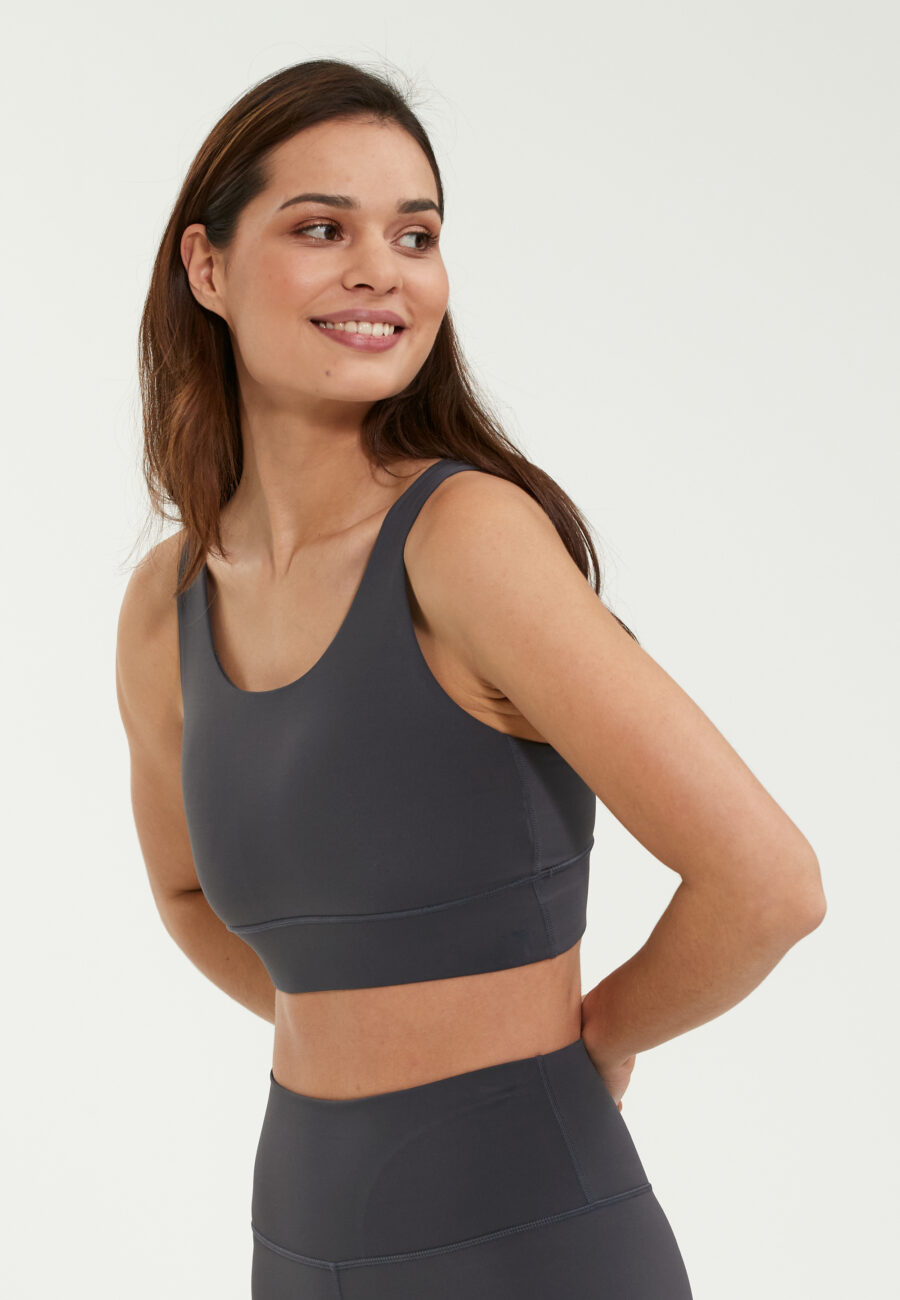 Athlecia Gaby Women's Performance Sports Bra, Dark Concrete
