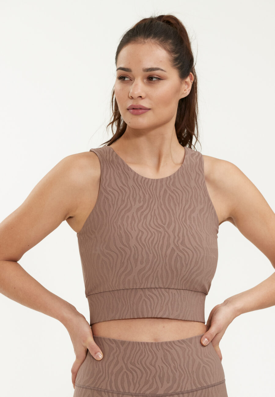 Athlecia Alma Sports Bra, Deep Taupe