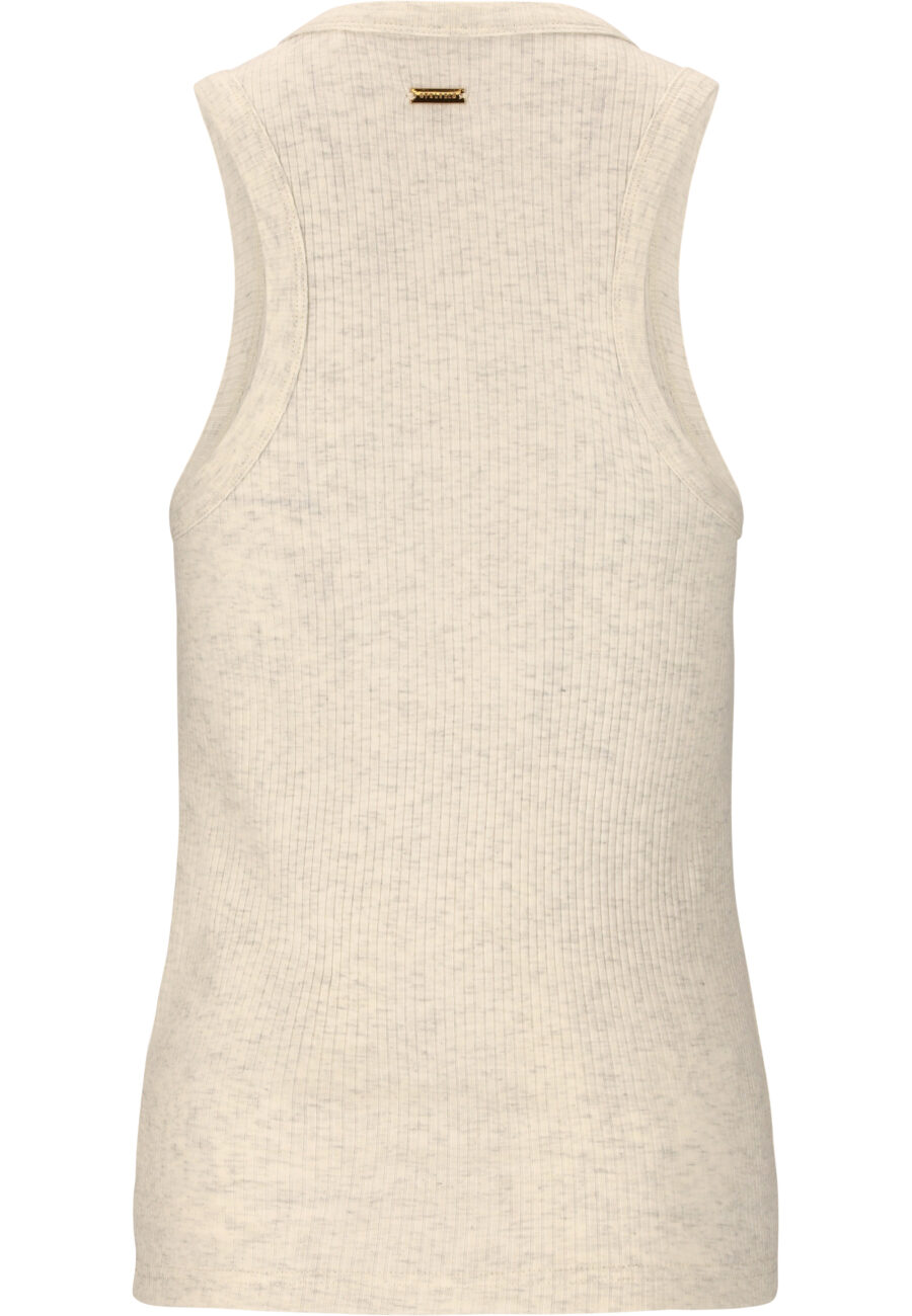 Athlecia Lankae Fitted Ribbed Top, Light Grey Melange - Image 5