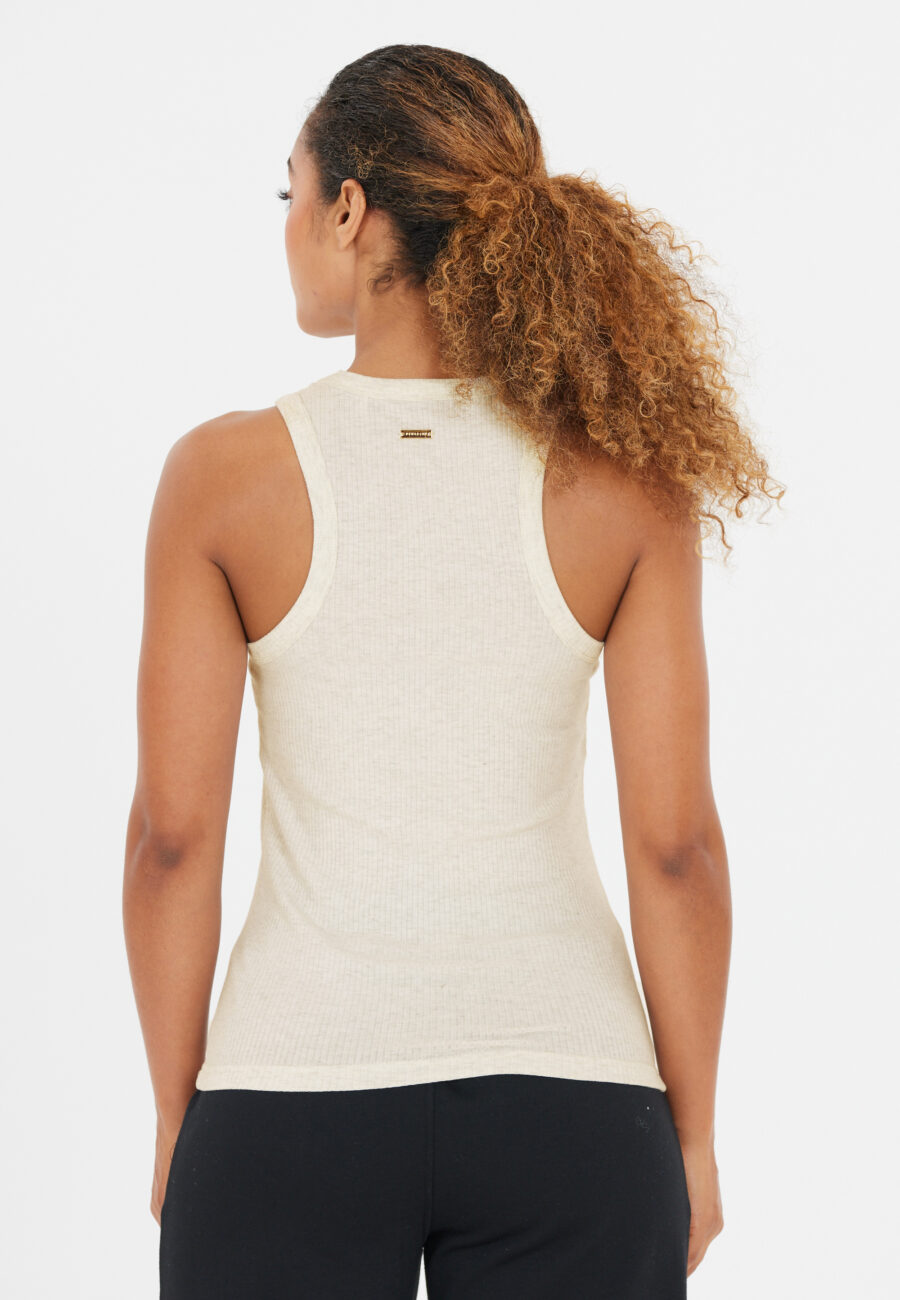 Athlecia Lankae Fitted Ribbed Top, Light Grey Melange - Image 10