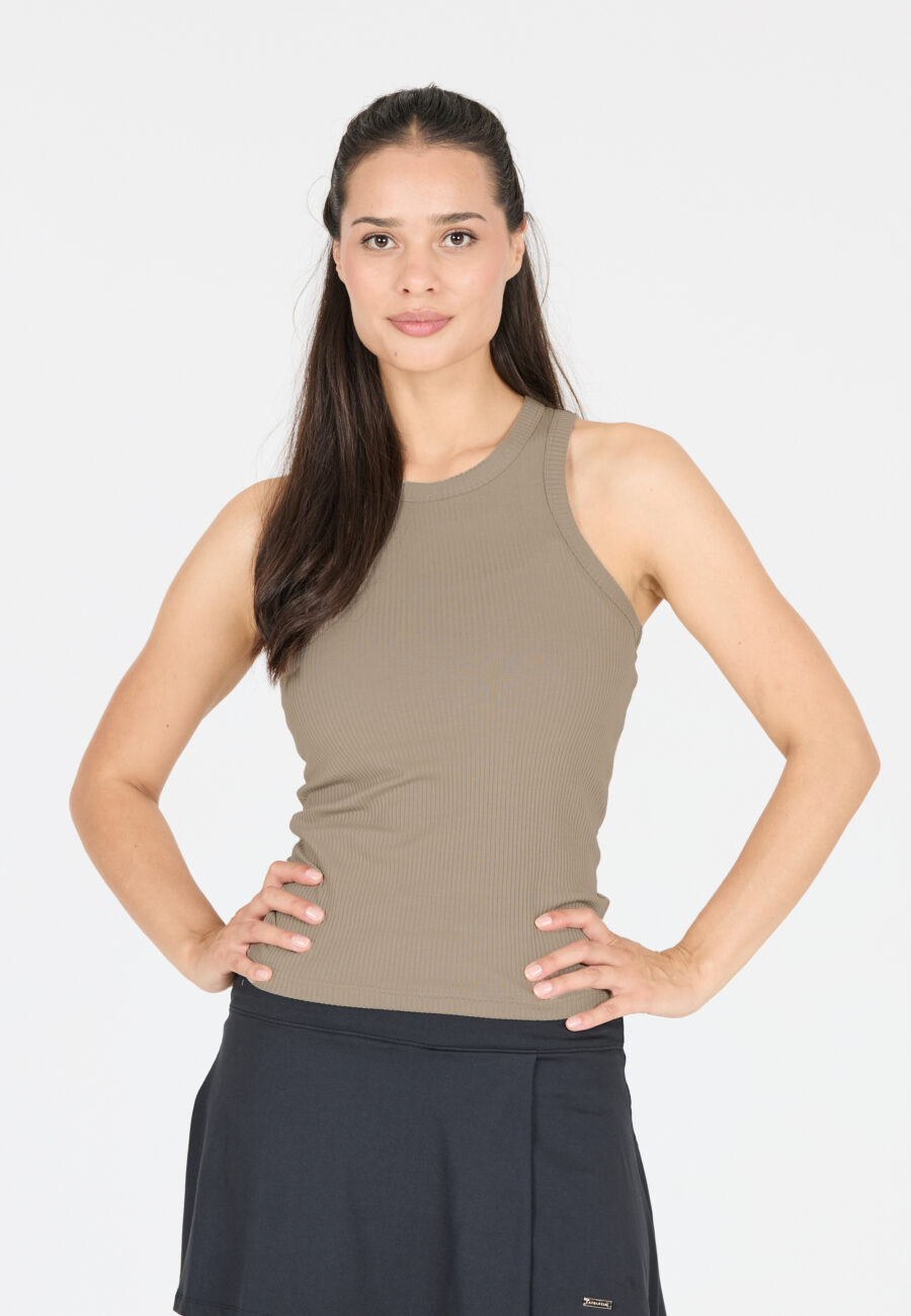 Athlecia Lankae Comfortable Cotton Modal Top, Vintage Khaki