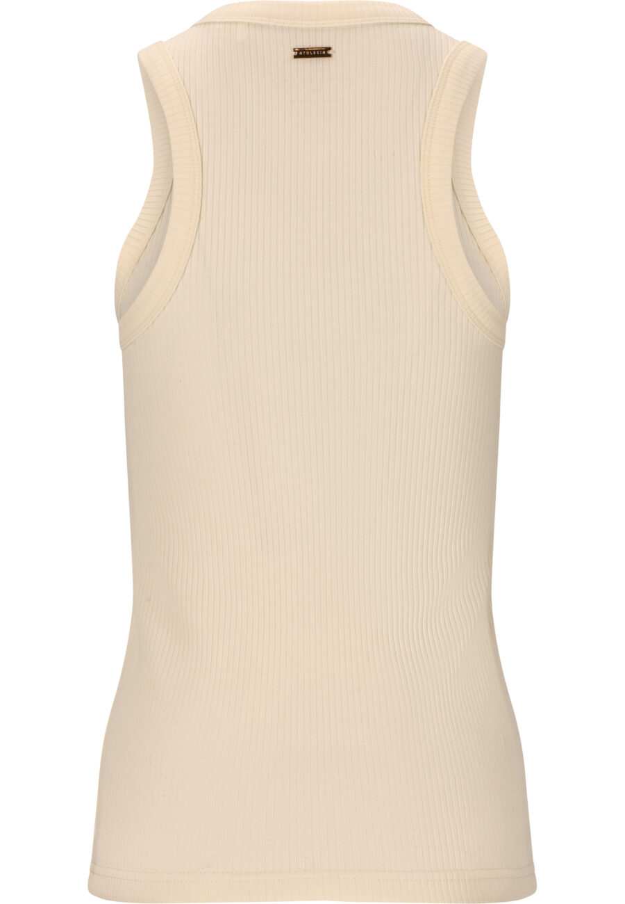 Athlecia Lankae Fitted Ribbed Top, Whisper White - Image 3