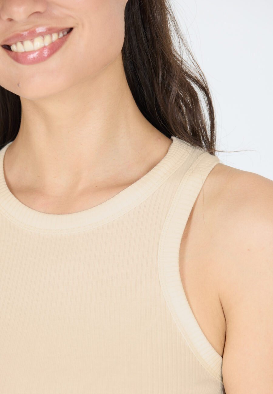 Athlecia Lankae Fitted Ribbed Top, Whisper White - Image 5