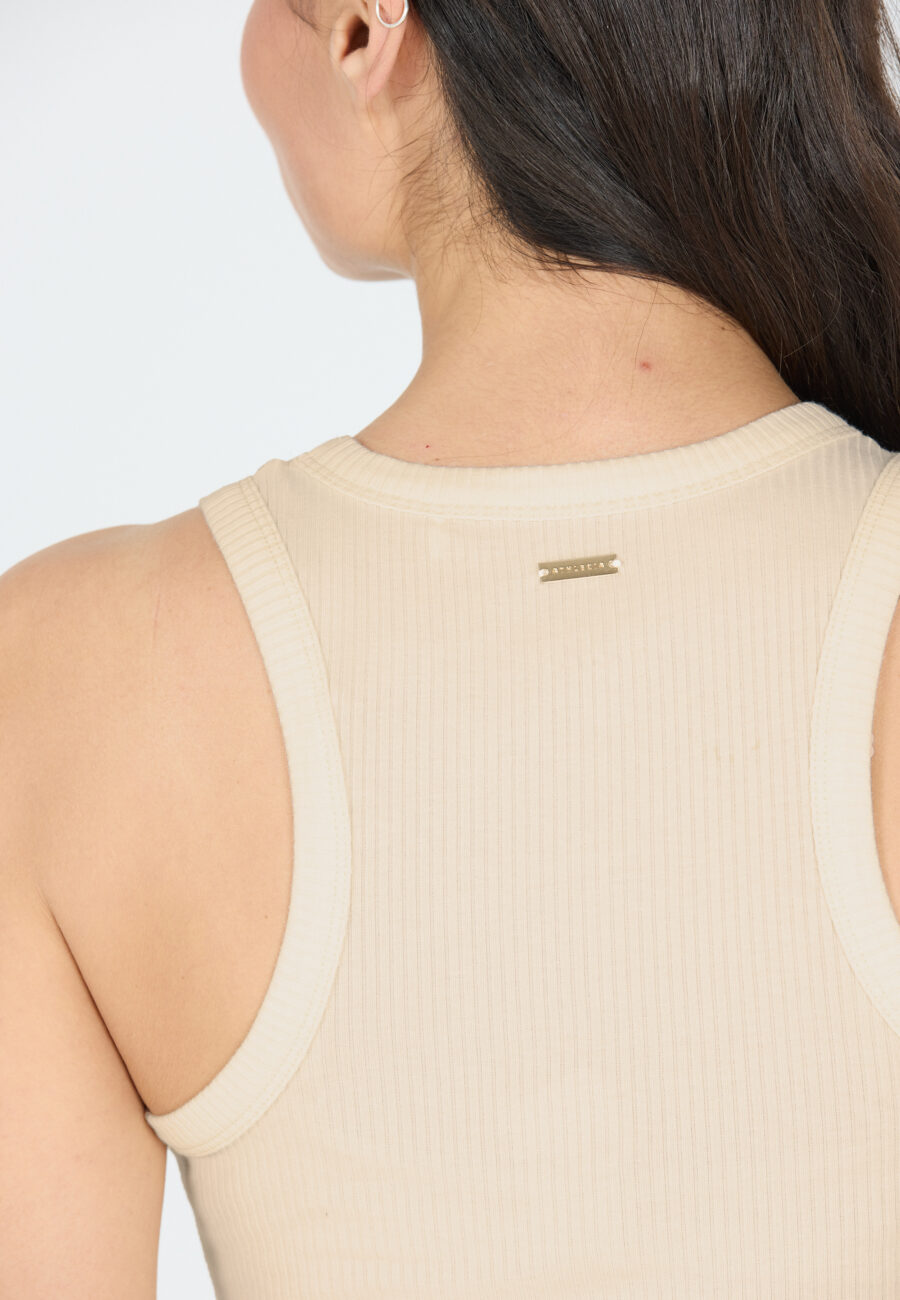 Athlecia Lankae Fitted Ribbed Top, Whisper White - Image 6