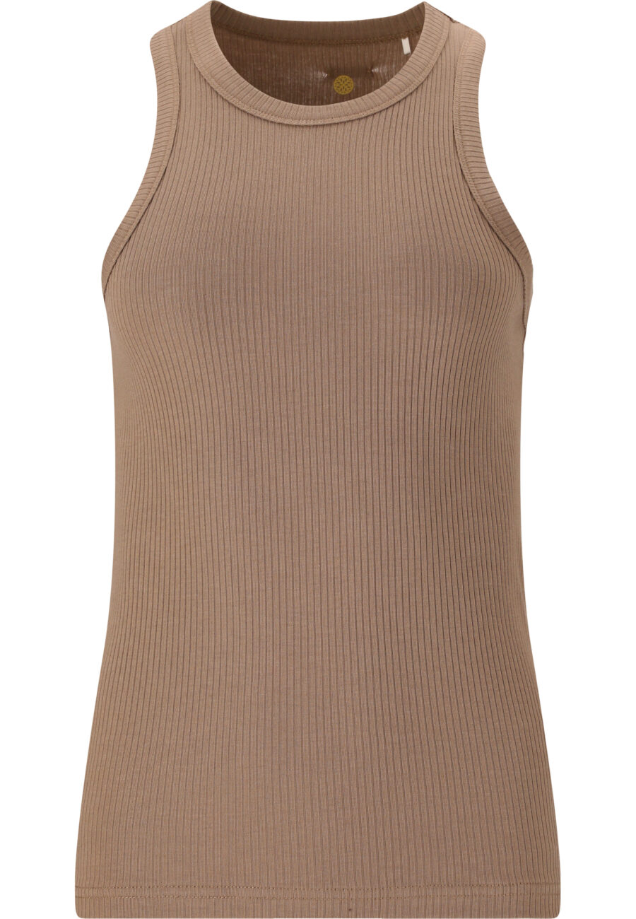Athlecia Lankae Fitted Ribbed Top, Walnut - Image 3