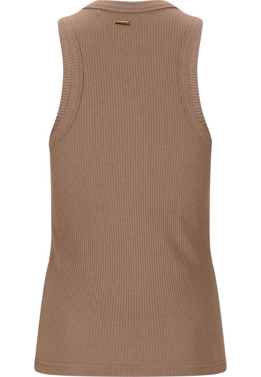 Athlecia Lankae Fitted Ribbed Top, Walnut - Image 4
