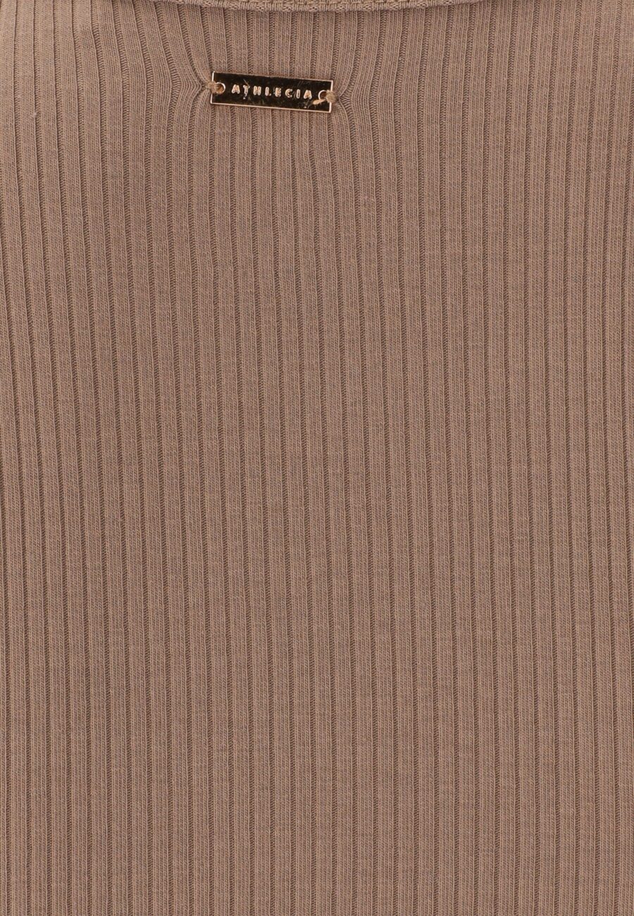 Athlecia Lankae Fitted Ribbed Top, Walnut - Image 5