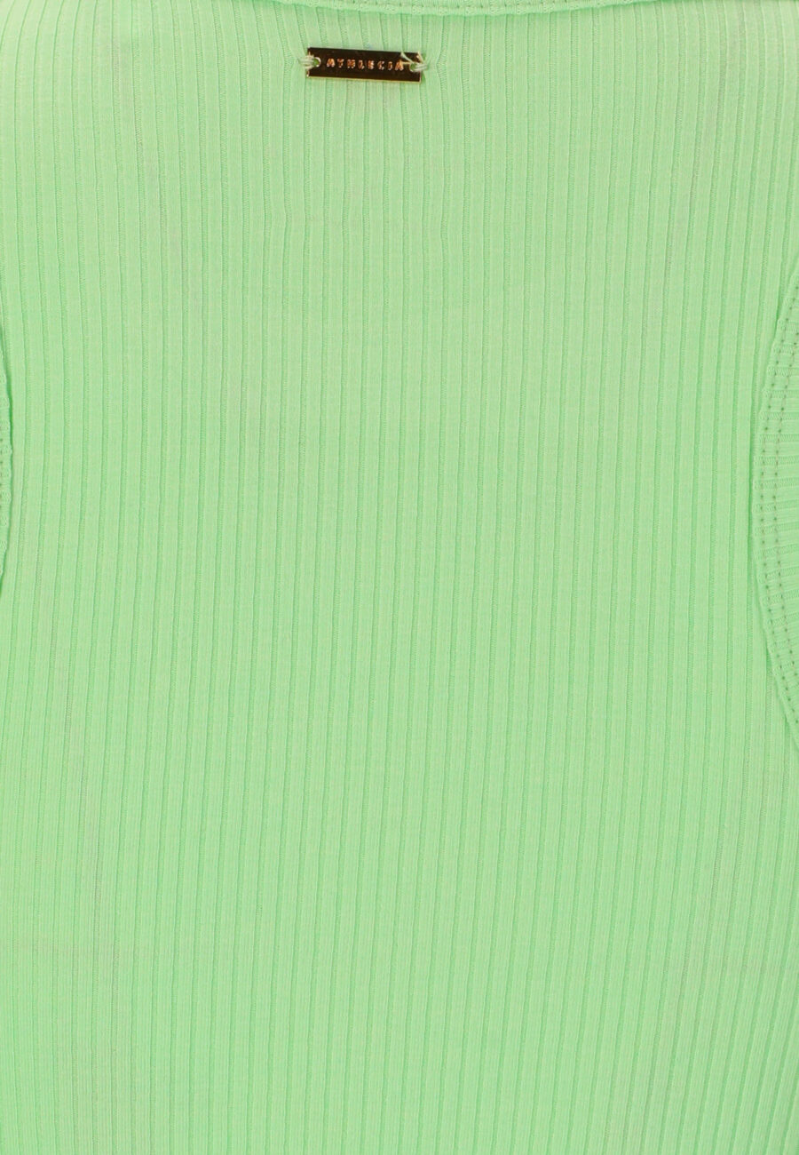 Athlecia Lankae Fitted Ribbed Top, Green Ash - Image 4
