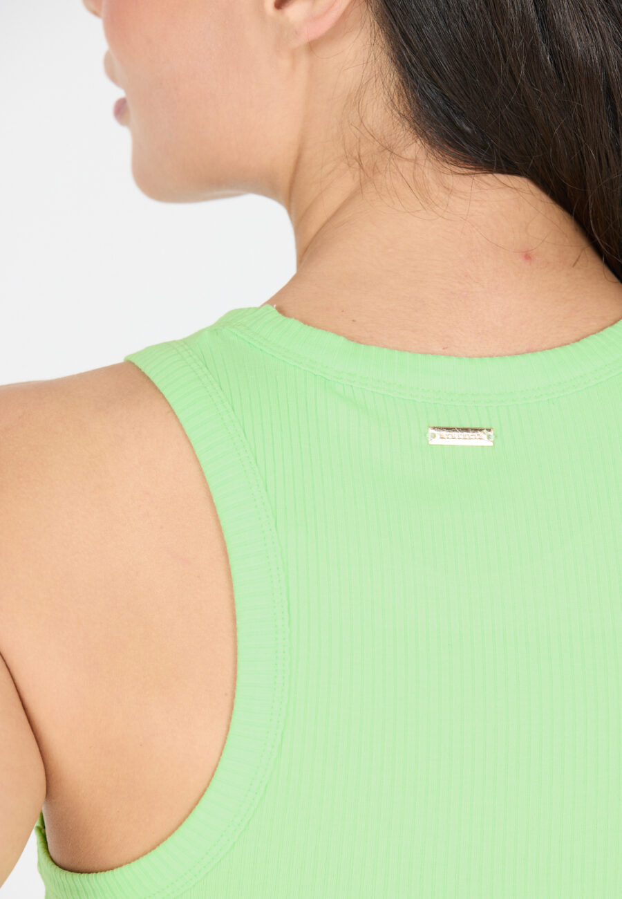 Athlecia Lankae Fitted Ribbed Top, Green Ash - Image 6