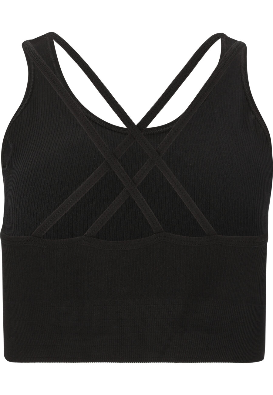 Athlecia Aideny Seamless Rib Sports Bra, Black - Image 3