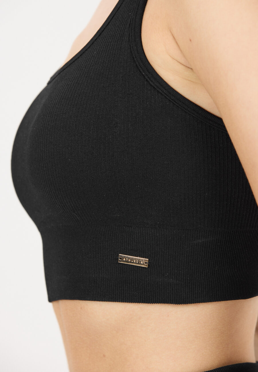 Athlecia Aideny Seamless Rib Sports Bra, Black - Image 6