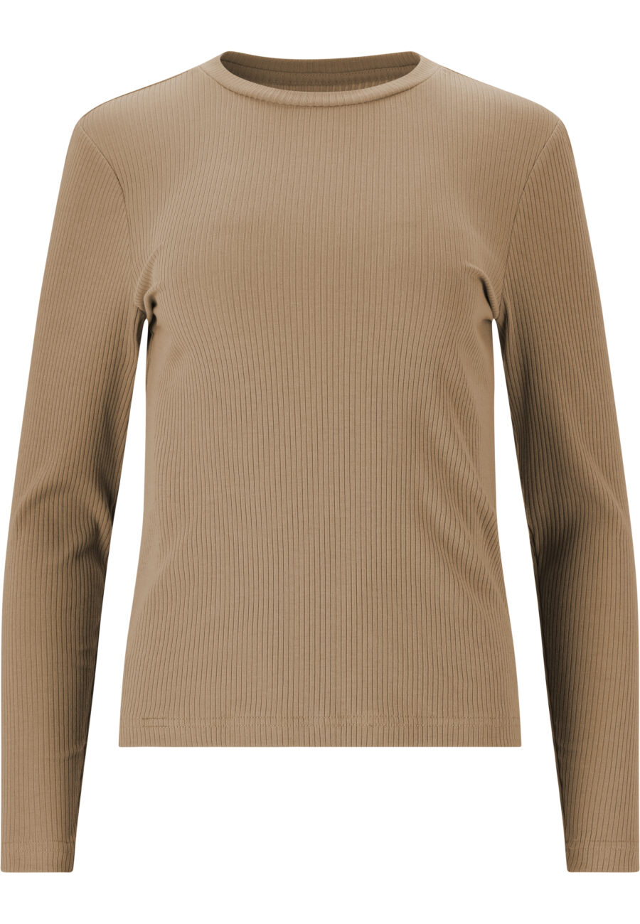 Athlecia Lankae Ribbed Long Sleeve T-Shirt, Sepia Tint - Image 2