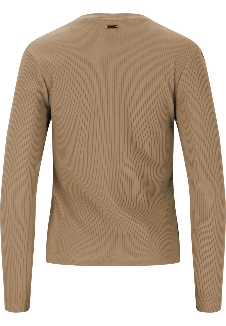 Athlecia Lankae Ribbed Long Sleeve T-Shirt, Sepia Tint - Image 3