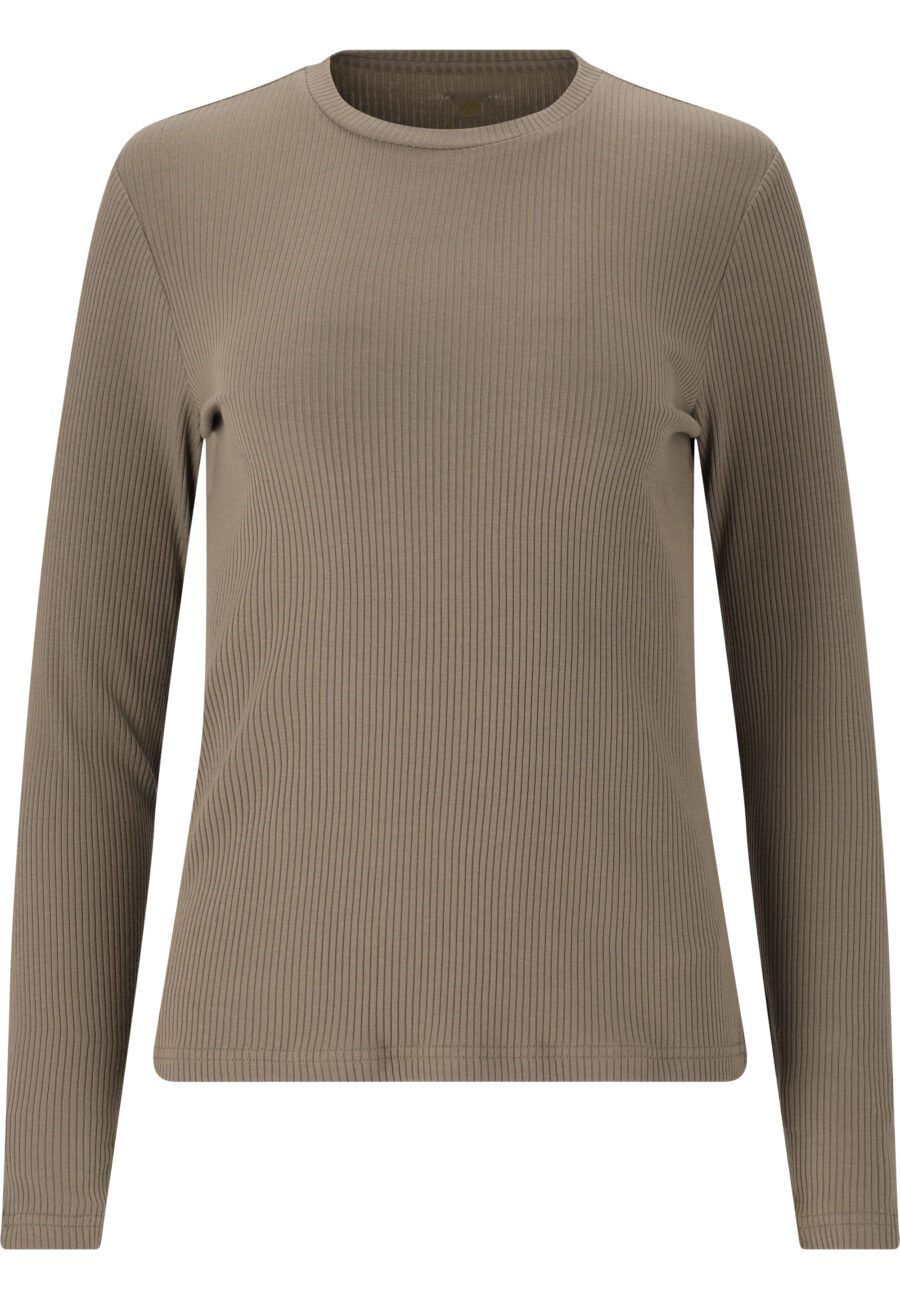 Athlecia Lankae Ribbed Long Sleeve T-Shirt, Walnut - Image 5