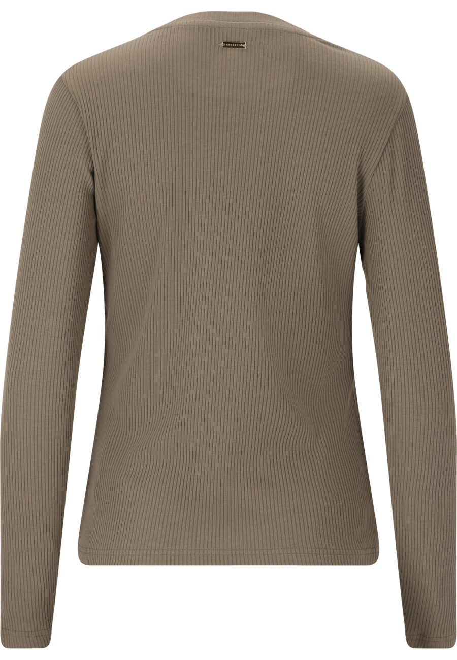 Athlecia Lankae Ribbed Long Sleeve T-Shirt, Walnut - Image 7