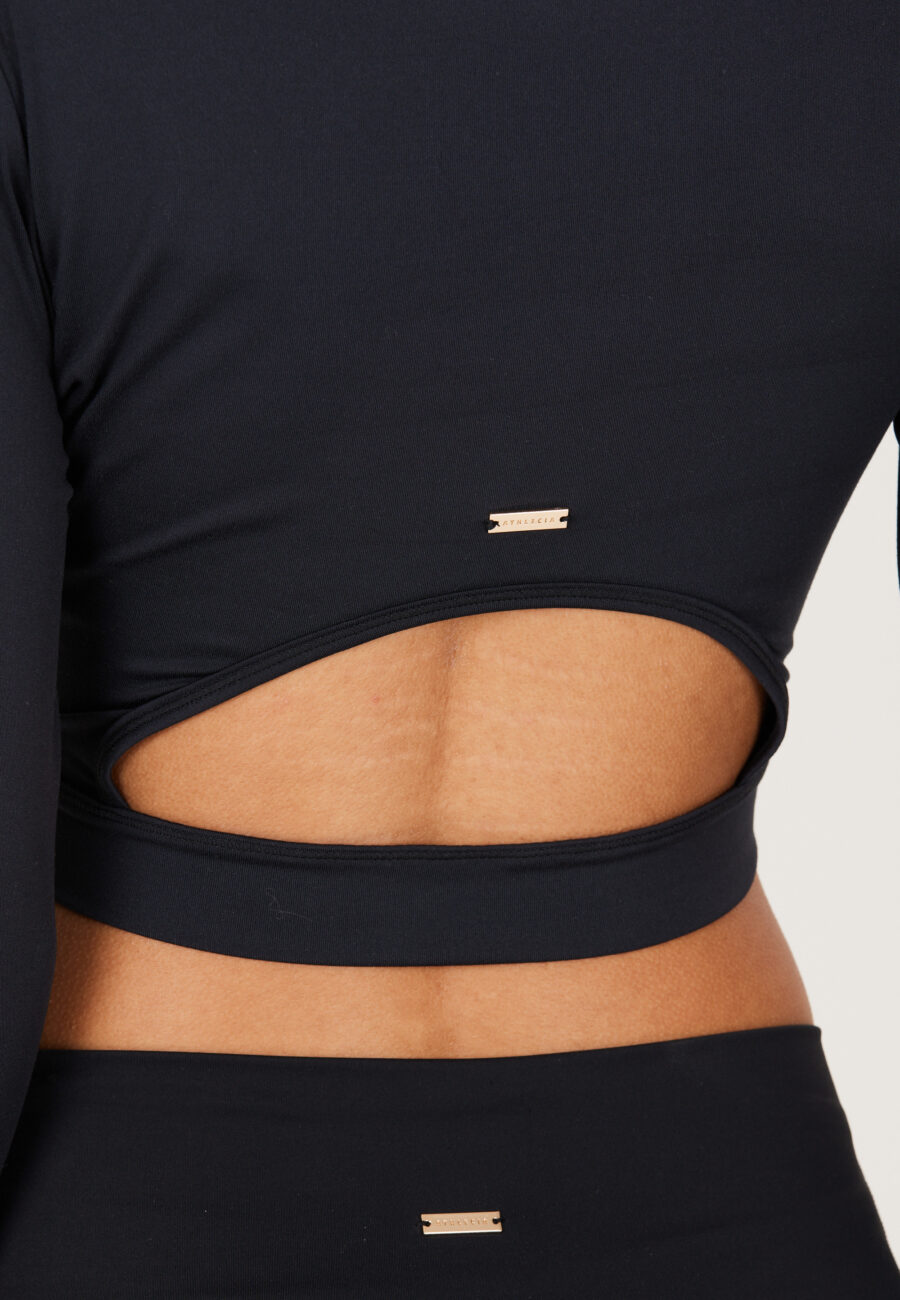 Athlecia Marianne Womens Cropped Long Sleeve Tee, Black - Image 4