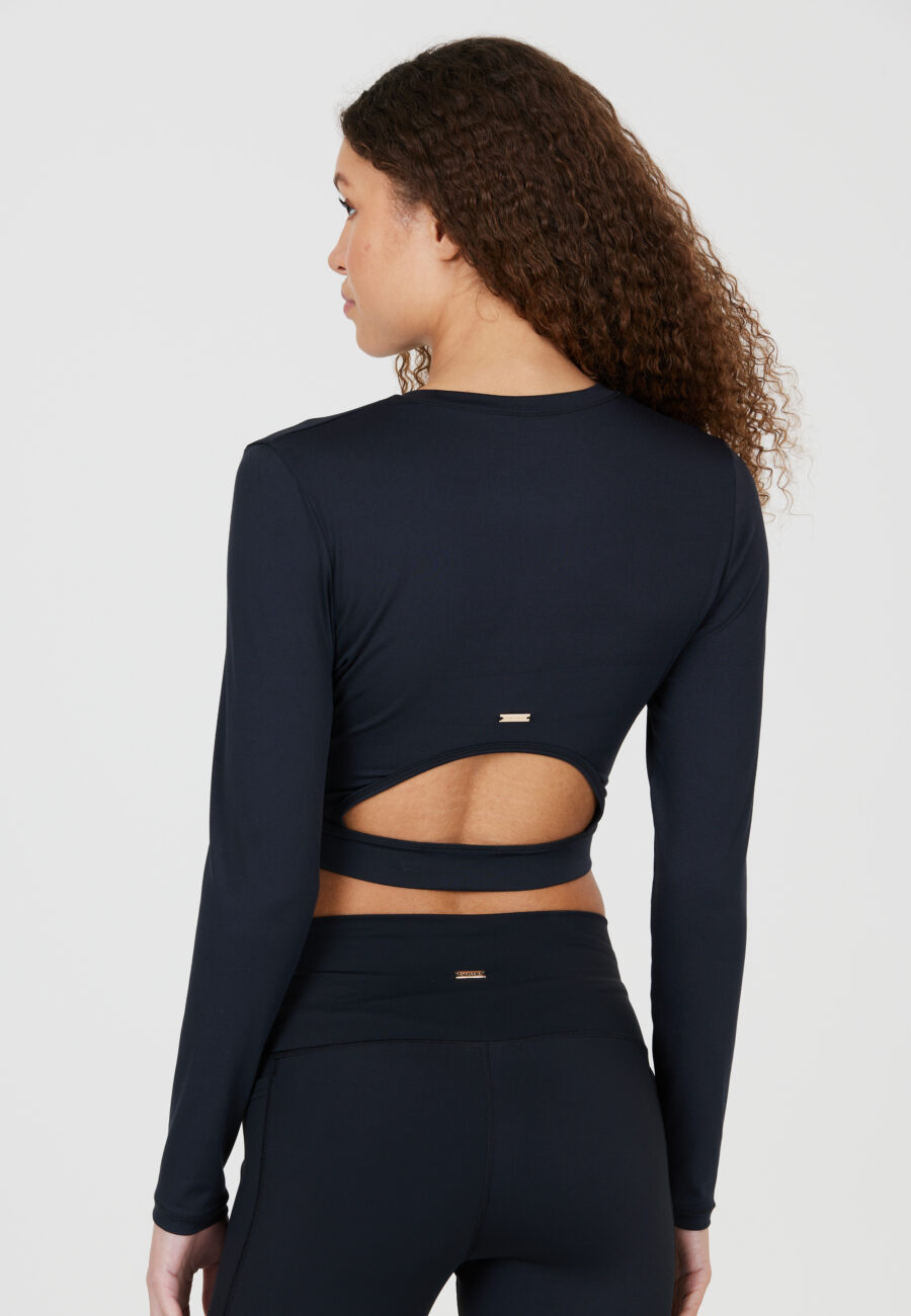 Athlecia Marianne Womens Cropped Long Sleeve Tee, Black - Image 6