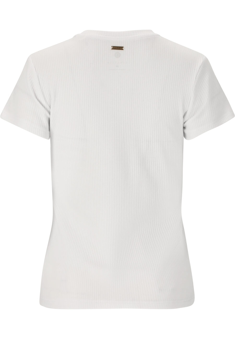 Athlecia Lankae Ribbed Short Sleeve T-Shirt, White - Image 3