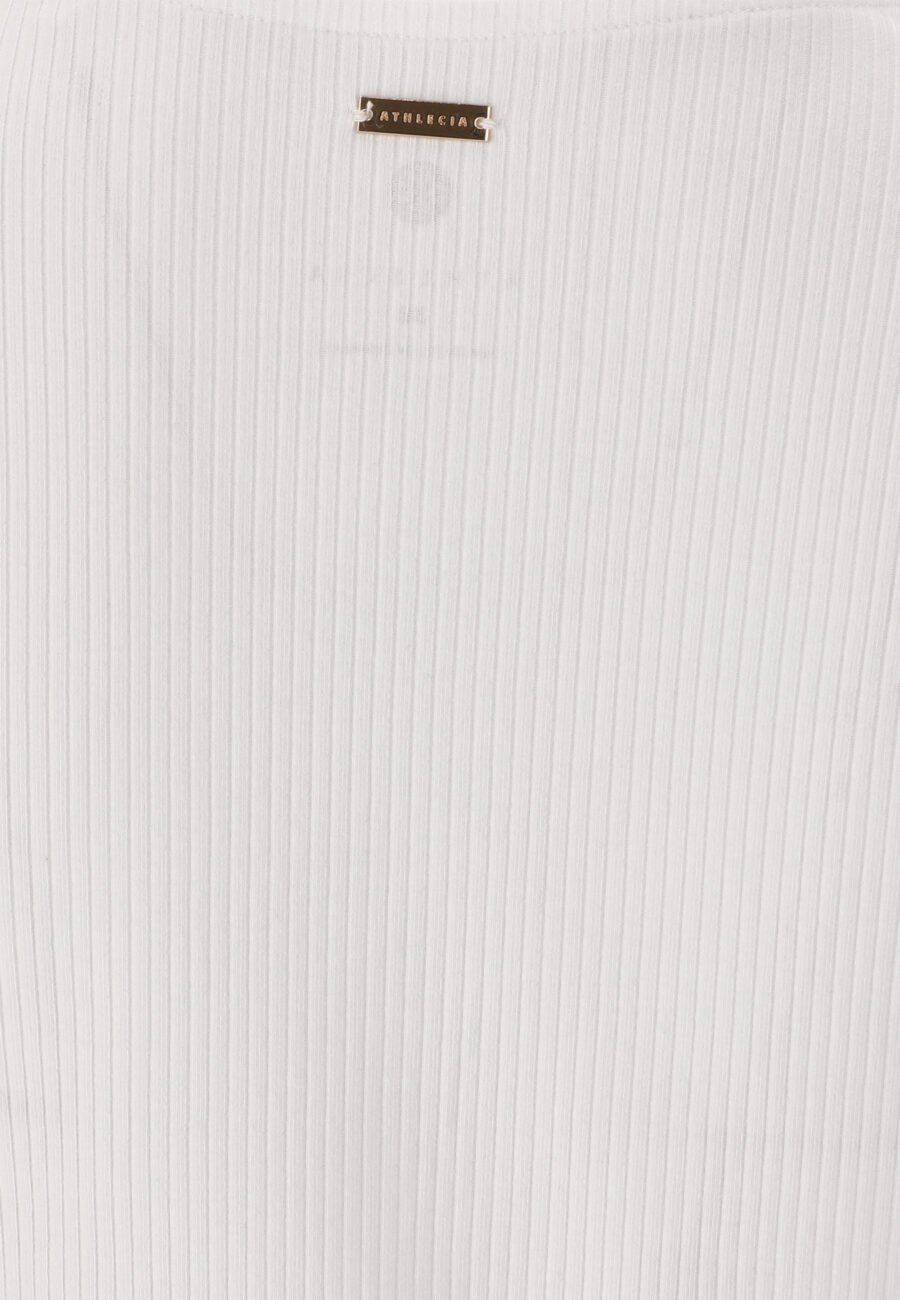 Athlecia Lankae Ribbed Short Sleeve T-Shirt, White - Image 4
