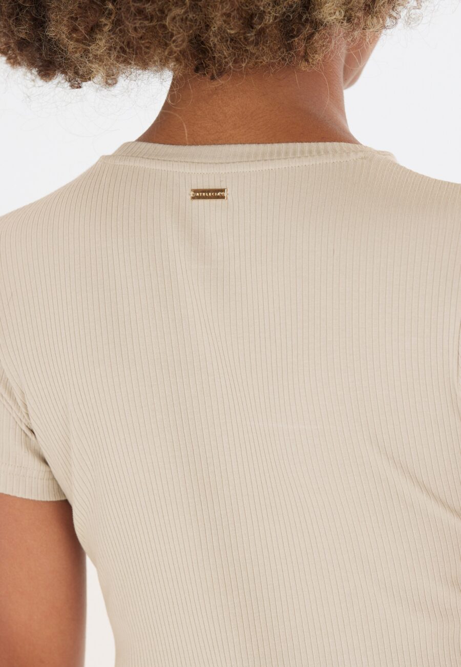 Athlecia Lankae Ribbed Short Sleeve T-Shirt, Dove - Image 2