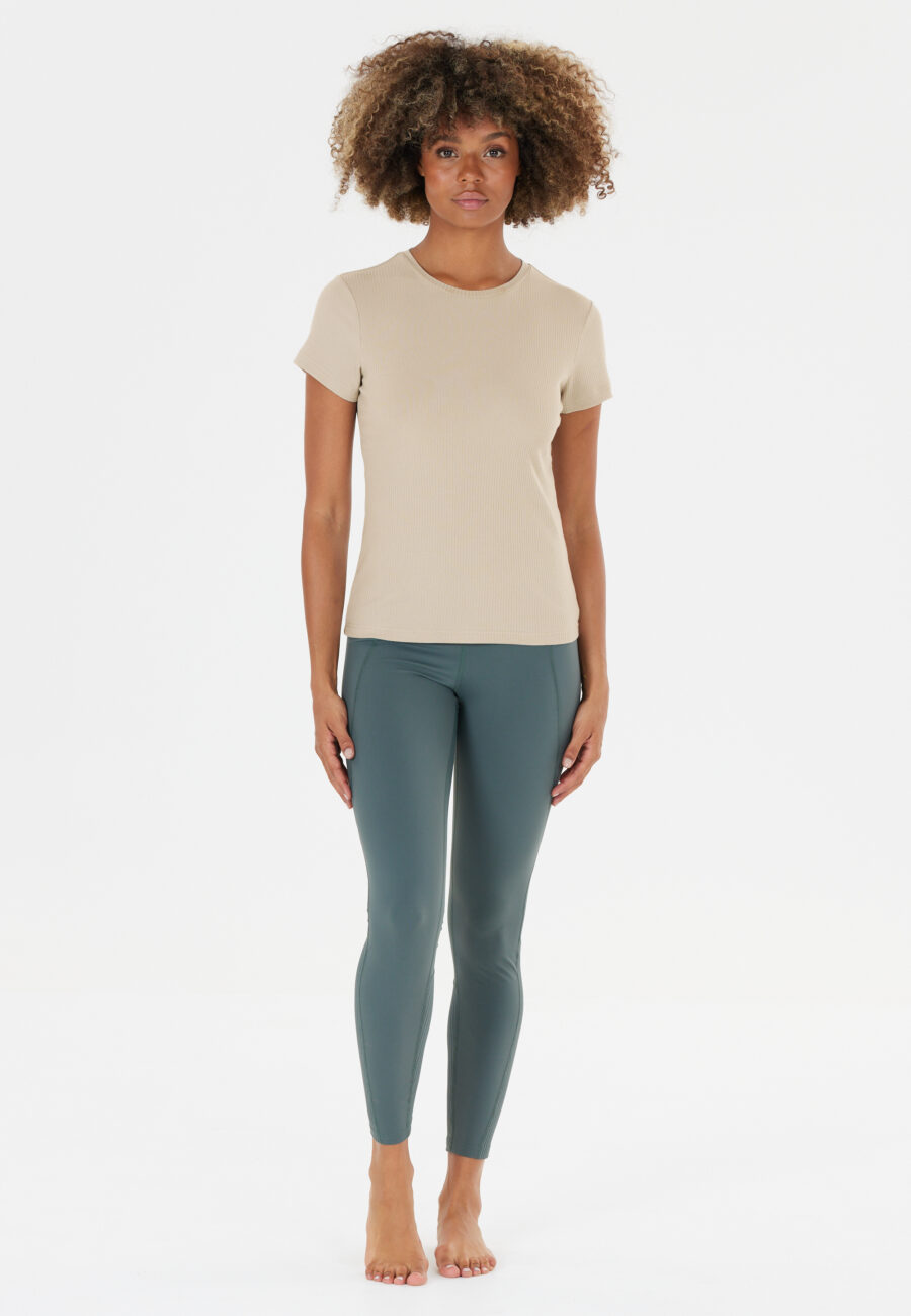 Athlecia Lankae Ribbed Short Sleeve T-Shirt, Dove - Image 4