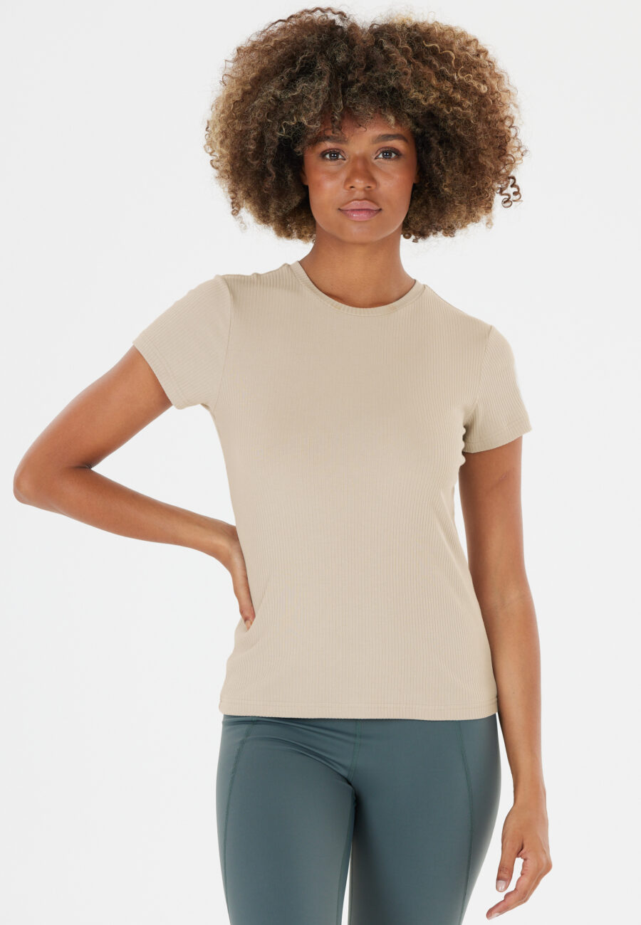Athlecia Lankae Ribbed Short Sleeve T-Shirt, Dove - Image 10