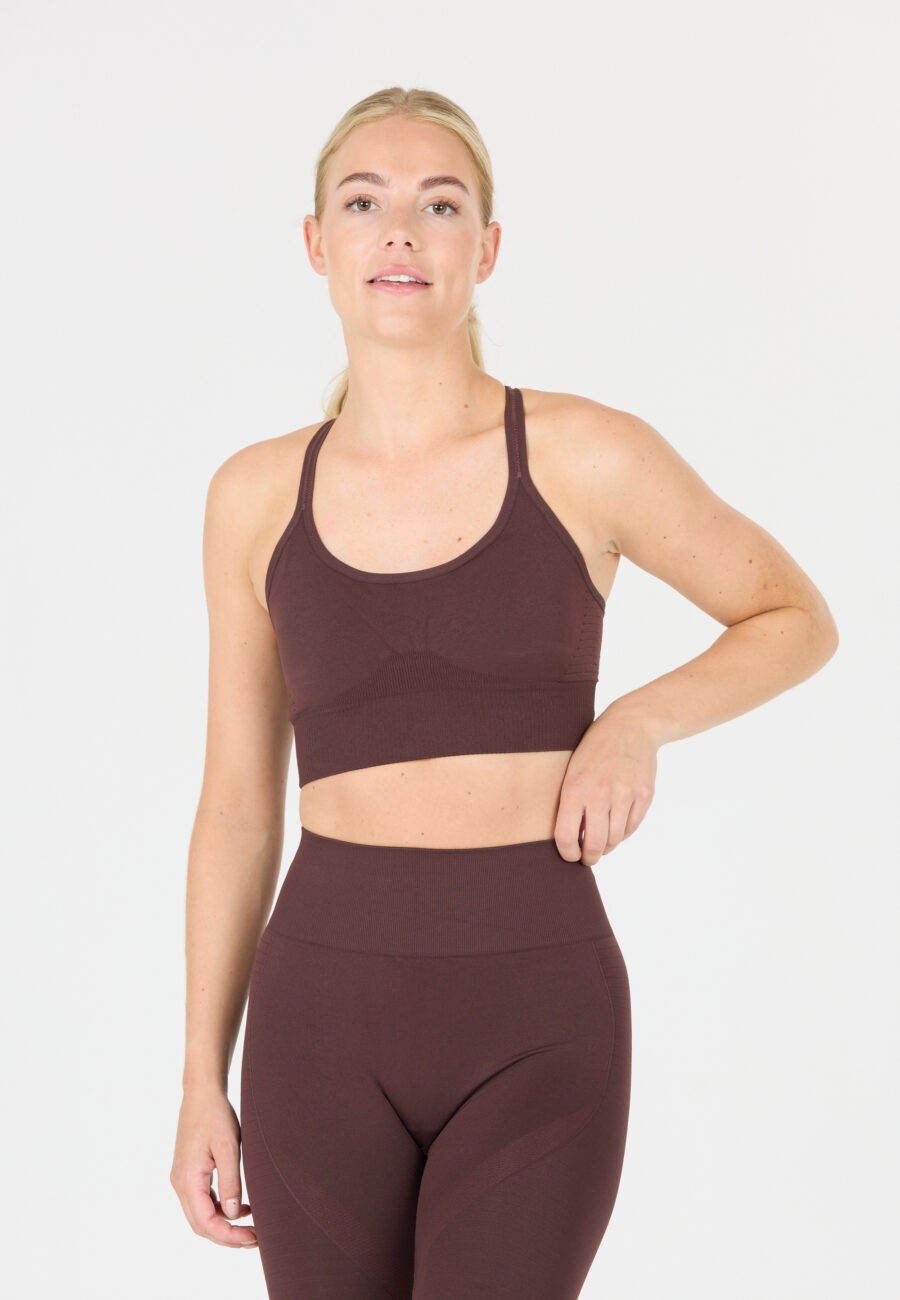 Athlecia Foan Seamless Comfort Sports Bra, Fudge - Image 2