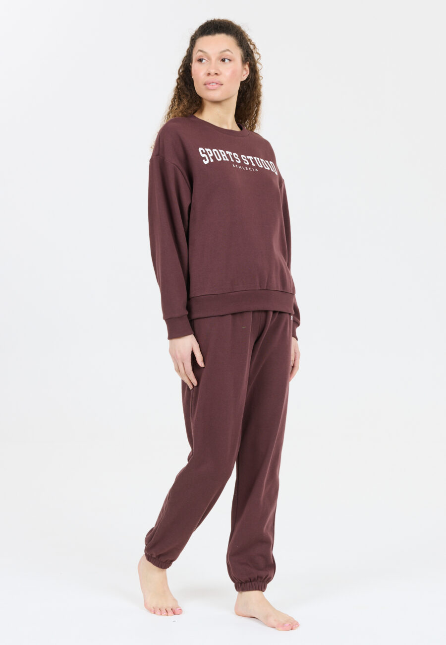 Athlecia Giannis W Crew Neck Sweatshirt, Fudge - Image 3