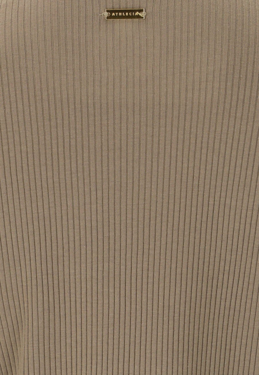 Athlecia Lankae Ribbed Long Sleeve T-Shirt, Vintage Khaki - Image 5