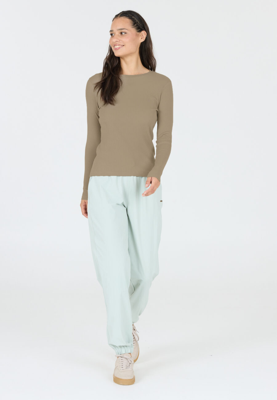 Athlecia Lankae Ribbed Long Sleeve T-Shirt, Vintage Khaki - Image 7