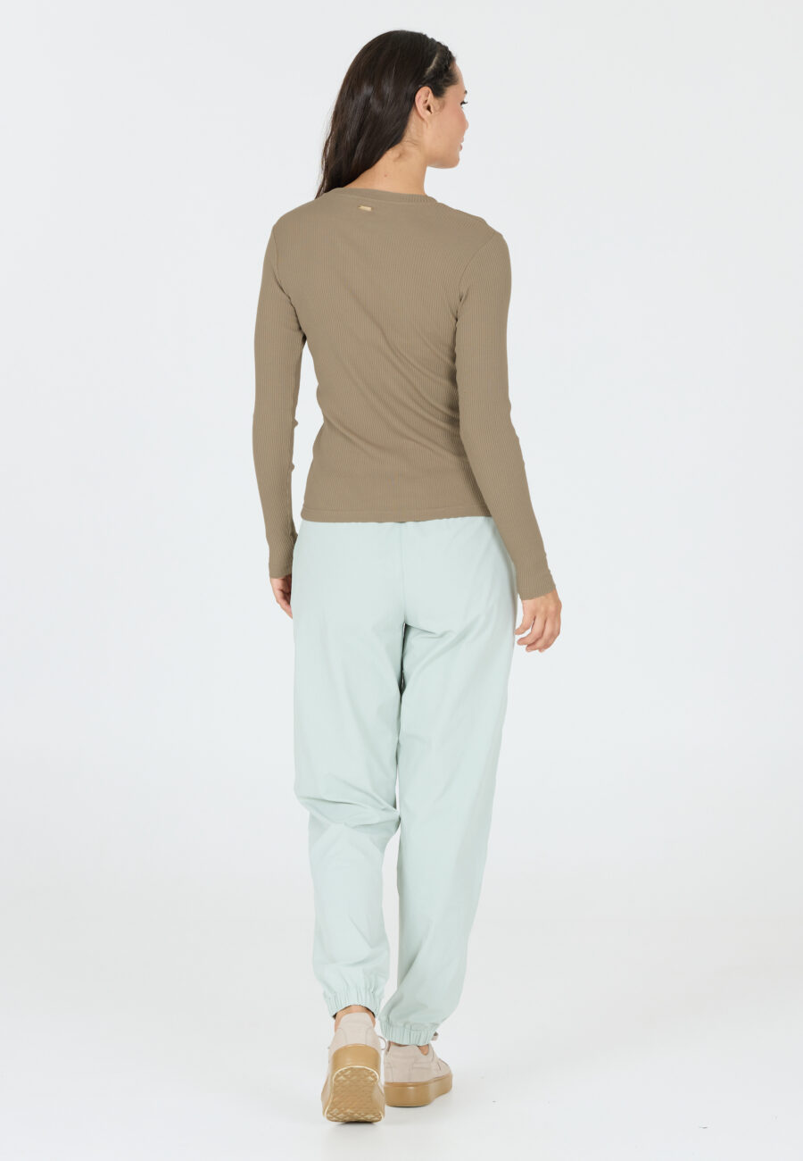 Athlecia Lankae Ribbed Long Sleeve T-Shirt, Vintage Khaki - Image 8