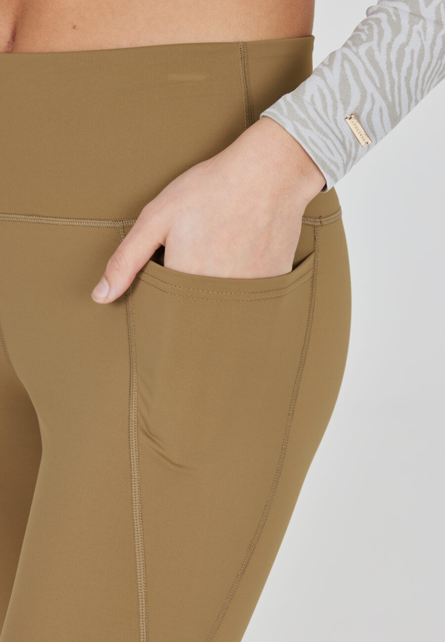 Athlecia Aliya High Waist Pocket Leggings, Sepia Tint - Image 2