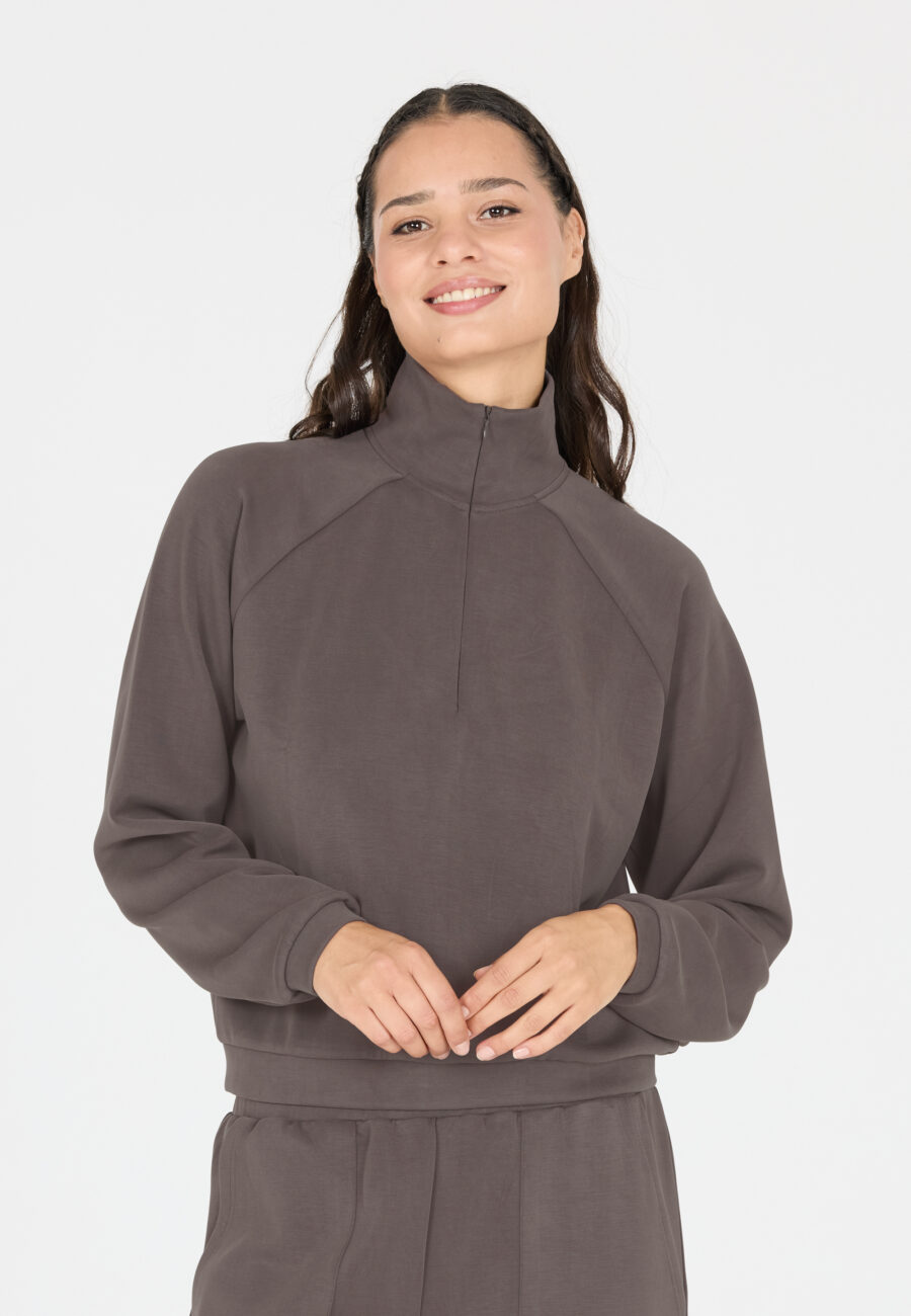 Athlecia Elaina Stylish Comfort Sweatshirt, Dark Concrete