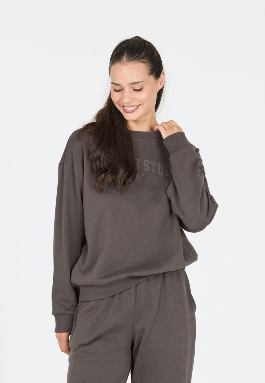 Athlecia Giannis W Crew Neck Sweatshirt, Dark Concrete