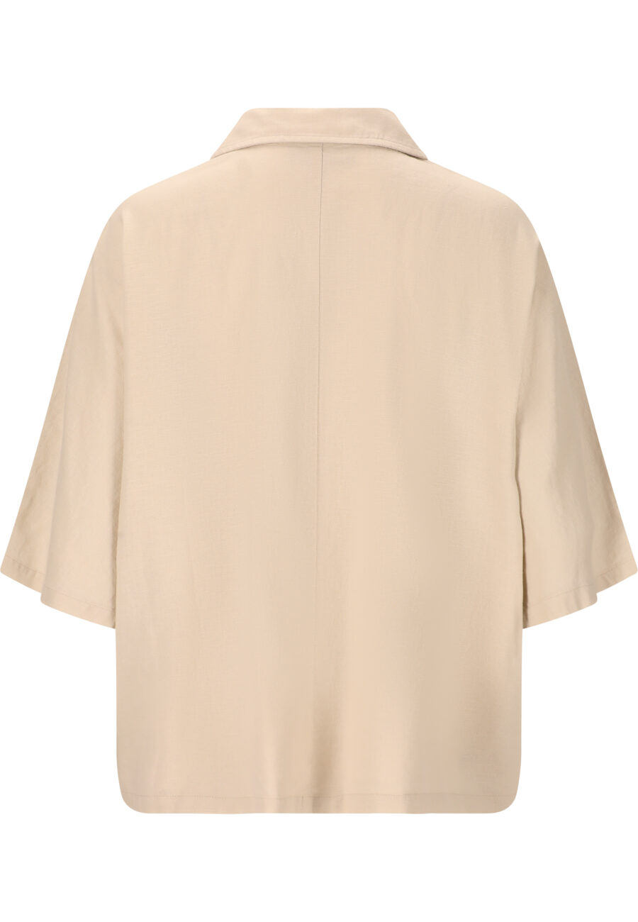 Athlecia Resort Short Sleeve Linen Blend Shirt, Natural - Image 8