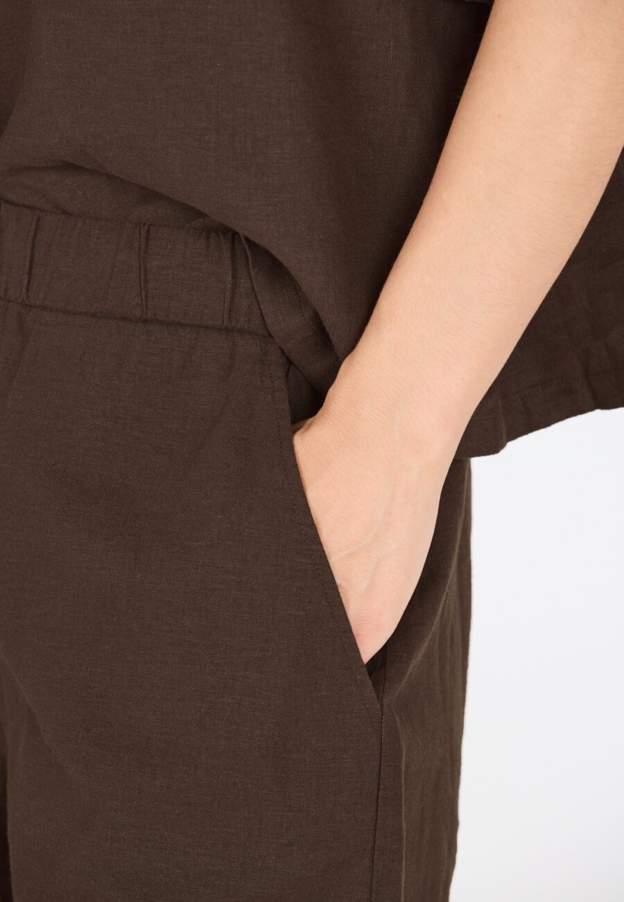 Athlecia Resort W Comfortable Linen Blend Shorts, Java - Image 5