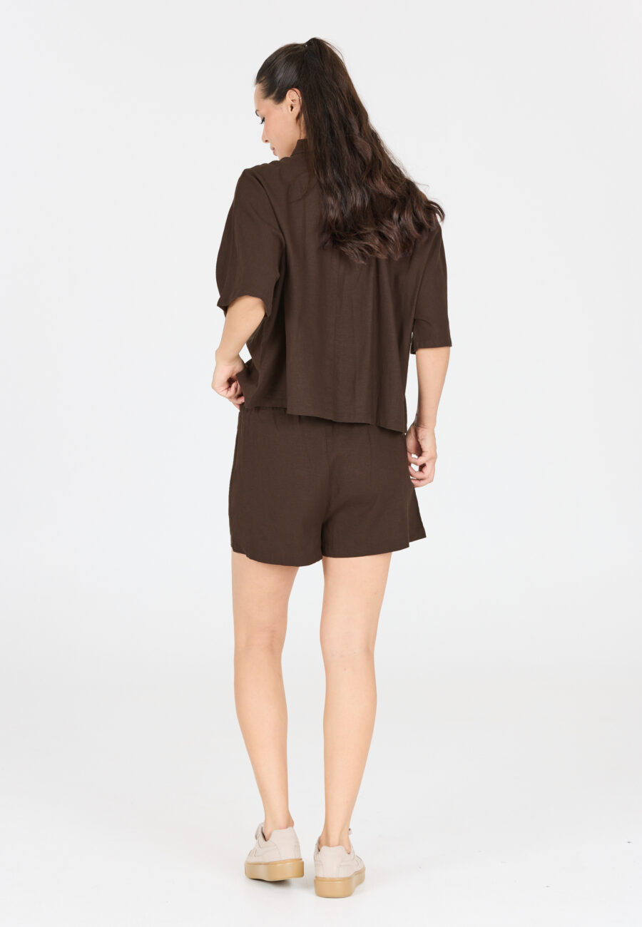 Athlecia Resort W Comfortable Linen Blend Shorts, Java - Image 7