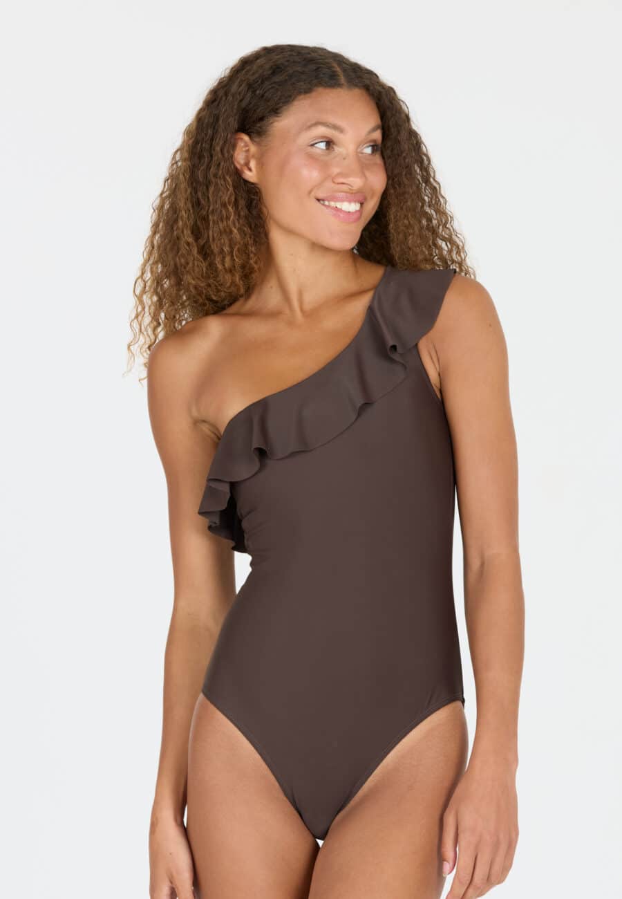 Athlecia Aralei One Shoulder Swimsuit, Java - Image 8