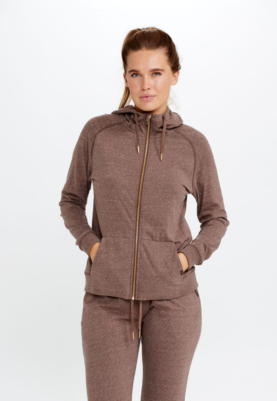 Athlecia Chestine Melange Hoodie Sweatshirt, Deep Taupe
