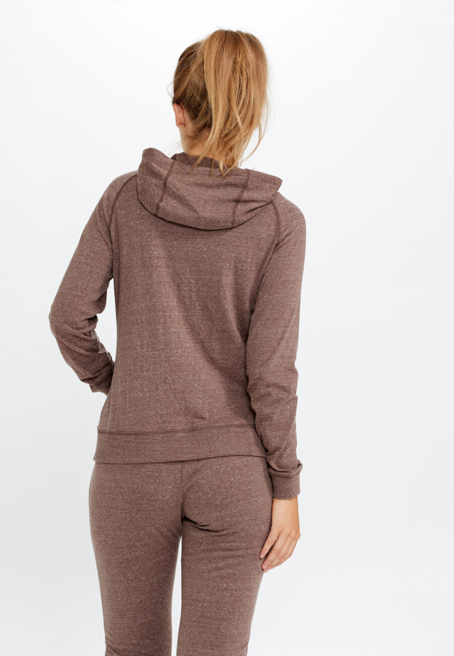 Athlecia Chestine Melange Hoodie Sweatshirt, Deep Taupe - Image 9