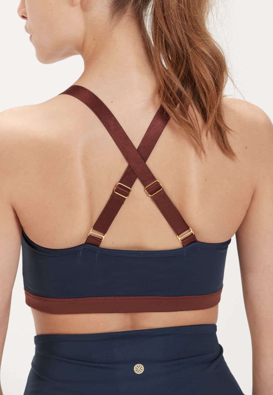 Athlecia Sasham Color Block Sports Bra, Dark Sapphire - Image 5
