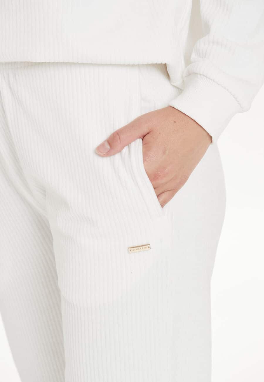Athlecia Marlie Stylish Rib Leggings, White - Image 6