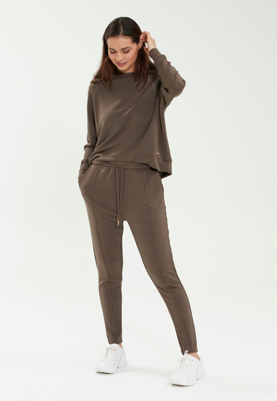Athlecia Jacey Comfortable Sweat Pants, Major Brown