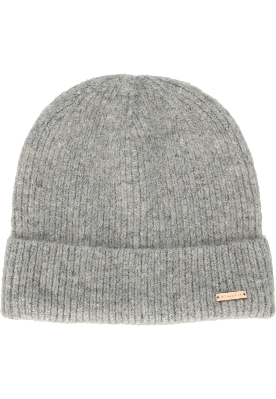 Athlecia Kotoko Warm Knit Beanie Hat, Light Grey Melange - Image 2