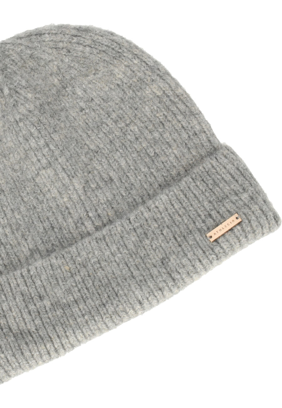 Athlecia Kotoko Warm Knit Beanie Hat, Light Grey Melange - Image 3