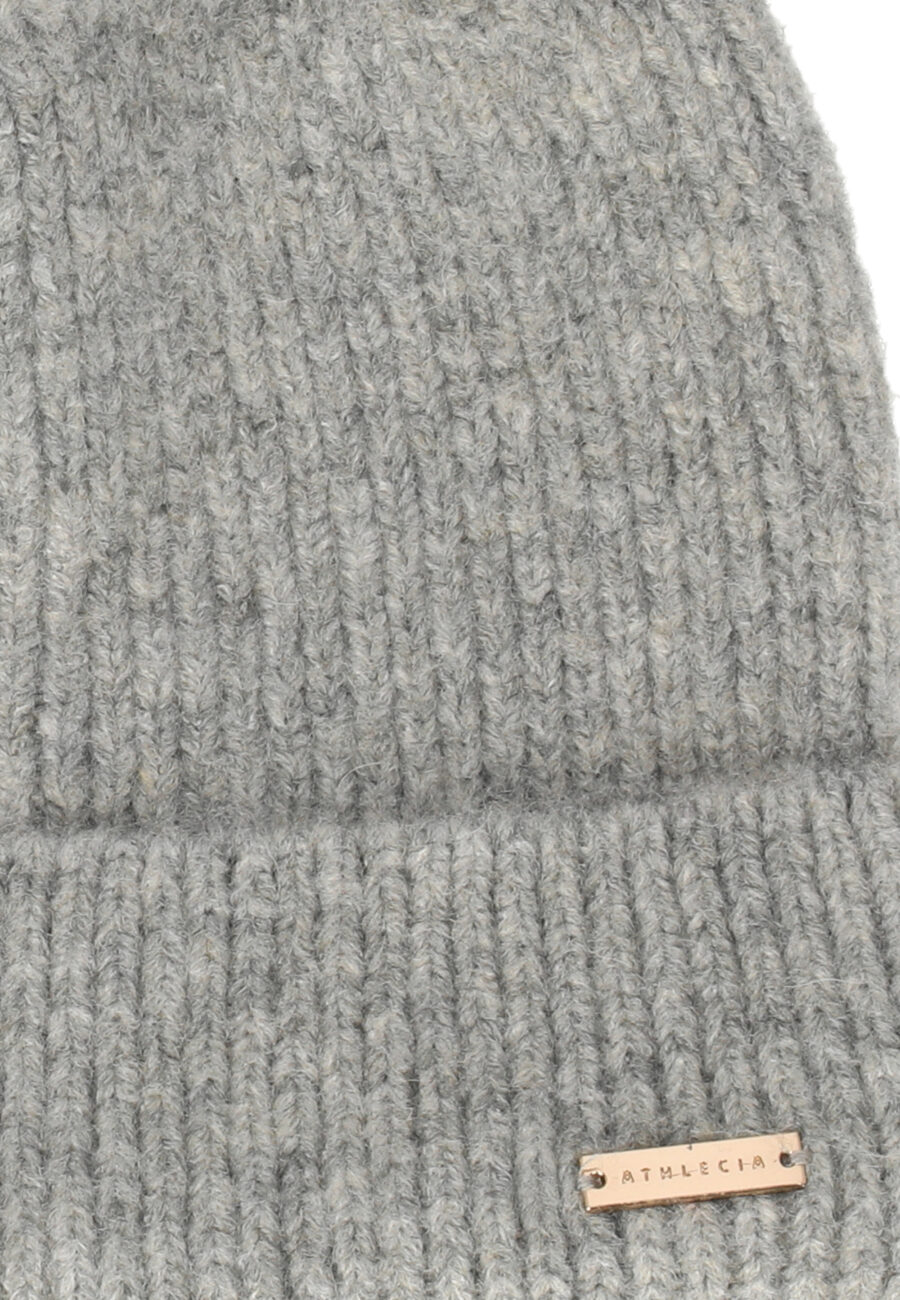 Athlecia Kotoko Warm Knit Beanie Hat, Light Grey Melange - Image 4