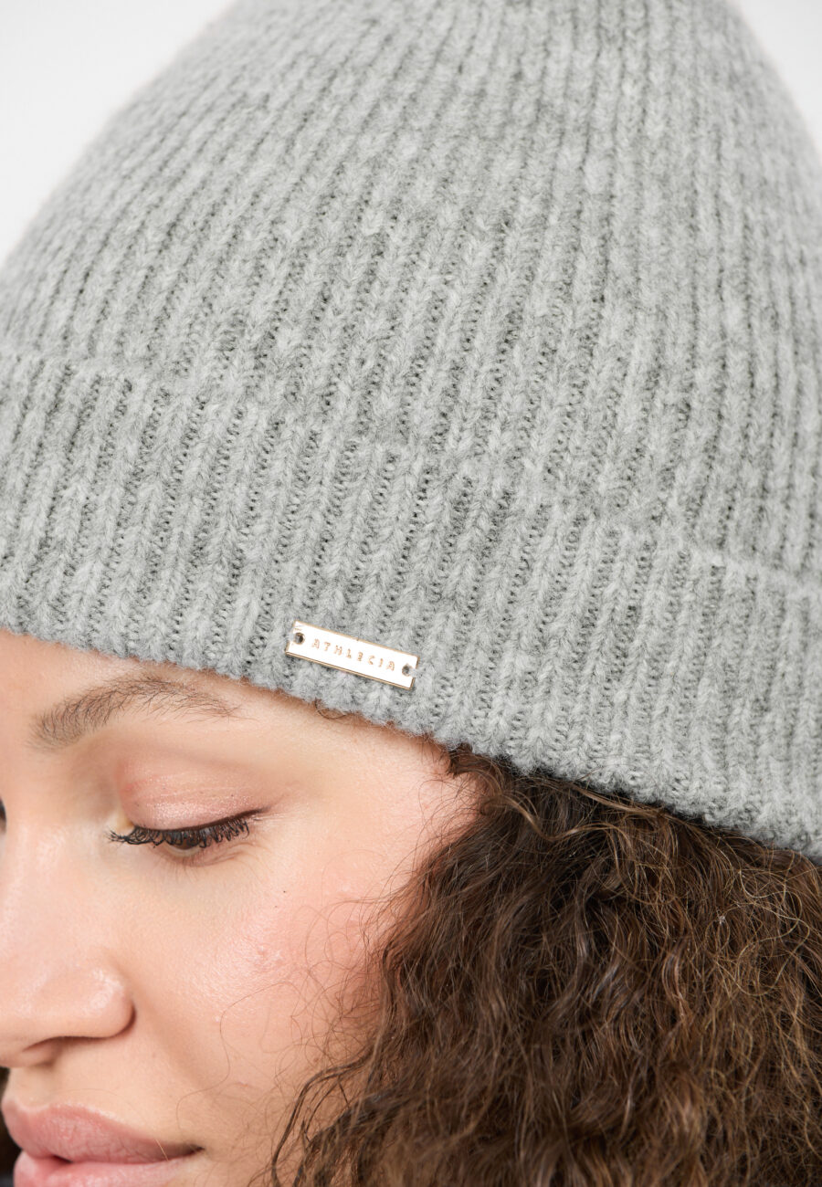 Athlecia Kotoko Warm Knit Beanie Hat, Light Grey Melange